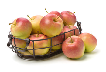 Red apples isolated on white background