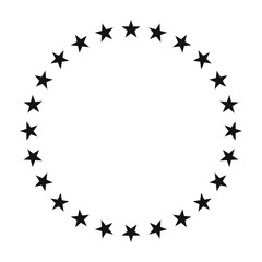 Circle icon surrounded by a star shape. Vector illustration.