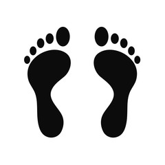 Footprints of people who do not wear walking shoes Travel concept. vector illustration.