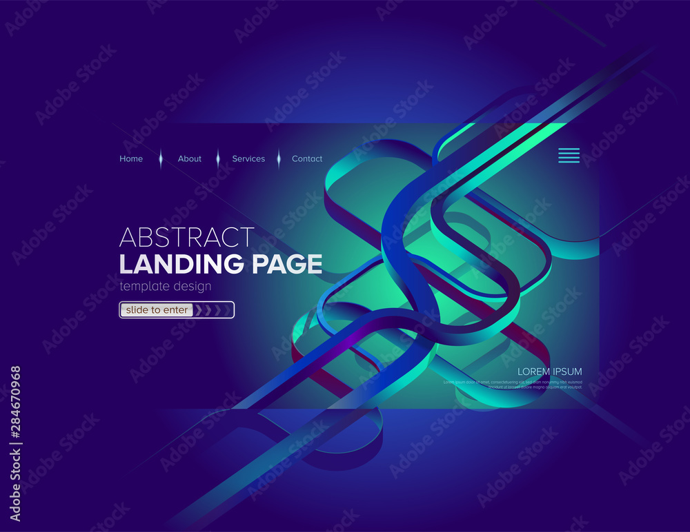 Poster an abstract template design for landing page in beautifully vivid color. template or background desi