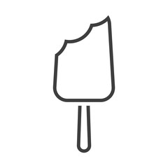 Icon of bitten ice cream. Minimalistic image. Vector on a white background
