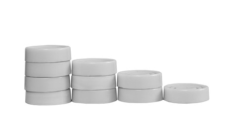 Staircase of white checkers