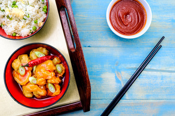 Chinese Syle King Prawns in Sweet Chilli Sauce