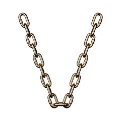 Fototapeta premium Font V chain