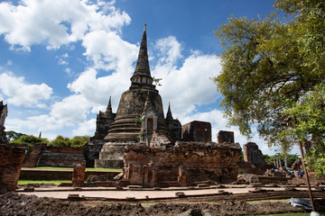 Obraz premium The ancient ruins of Wat Phra Si Sanphet, Ayutthaya, Thailand.
