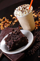 Coffee dessert with chocolate chips.
