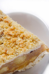 Baked apple pie with walnut and peanuts.