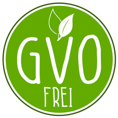 Green Illustration circl with the german words for gmo free - gvo frei