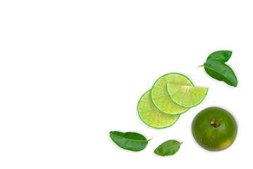 Fototapeta na wymiar Close-up of lime with isolated on white background