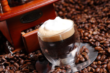 Espresso is coffee of Italian origin, brewed by expressing a small amount of nearly boiling water...