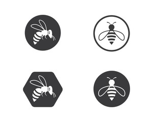 honey Bee Logo Template vector icon illustration