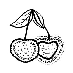 Hand drawn decorative cherry.