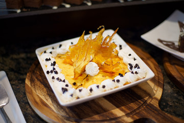 beautiful Decorating Eat sweet dessert cuisine Close up