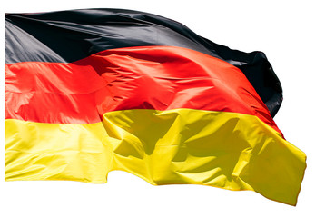 Germany Flag isolated on white Background, waving German Flag