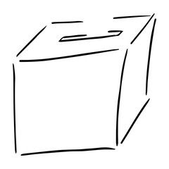 Ballot box. Vector illustration box for vote. Ballot box for voting in elections hand drawn..