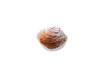 Chou Cream and icing sugar with shadow on isolated white background