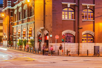 Fototapeta premium Exterior of Western Market at evening time. Hong Kong.