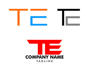 Set of Initial Letter TE Design Logo Vector