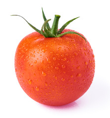 Fresh raw tomatoes isolated on white background