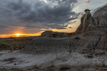 Sunset on the Badlands at Dinosaur Provincial Park in the Red Deer River Valley