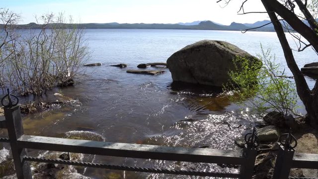  Burabay Borovoe National Park Main Lake Estuary Breathtaking Picturesque View of a Rock on a Sunny Blue Sky Day