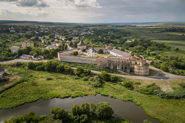 Fototapeta na wymiar Aerial view of а medieval fortress in Medzhybizh, Khmelnytska Oblast, Ukraine.
