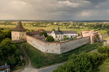 Fototapeta na wymiar Aerial view of а medieval fortress in Medzhybizh, Khmelnytska Oblast, Ukraine.