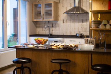 Breakfast meals and indoor decoration