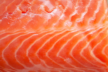 Fresh raw salmon fish textured fillet detail abstract background