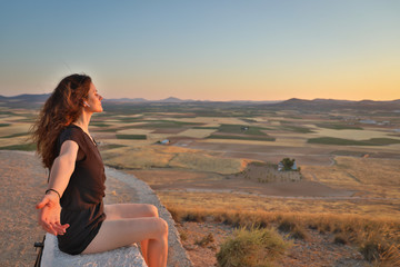 Relax during the sunset close to the old Spanish windmills