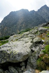 A beautiful landscape with rocky mountain  in High Tatry, Slovakia. The High Tatras Mountains in summer