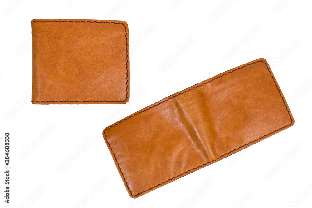 Wall mural brown men wallet isolated on white background