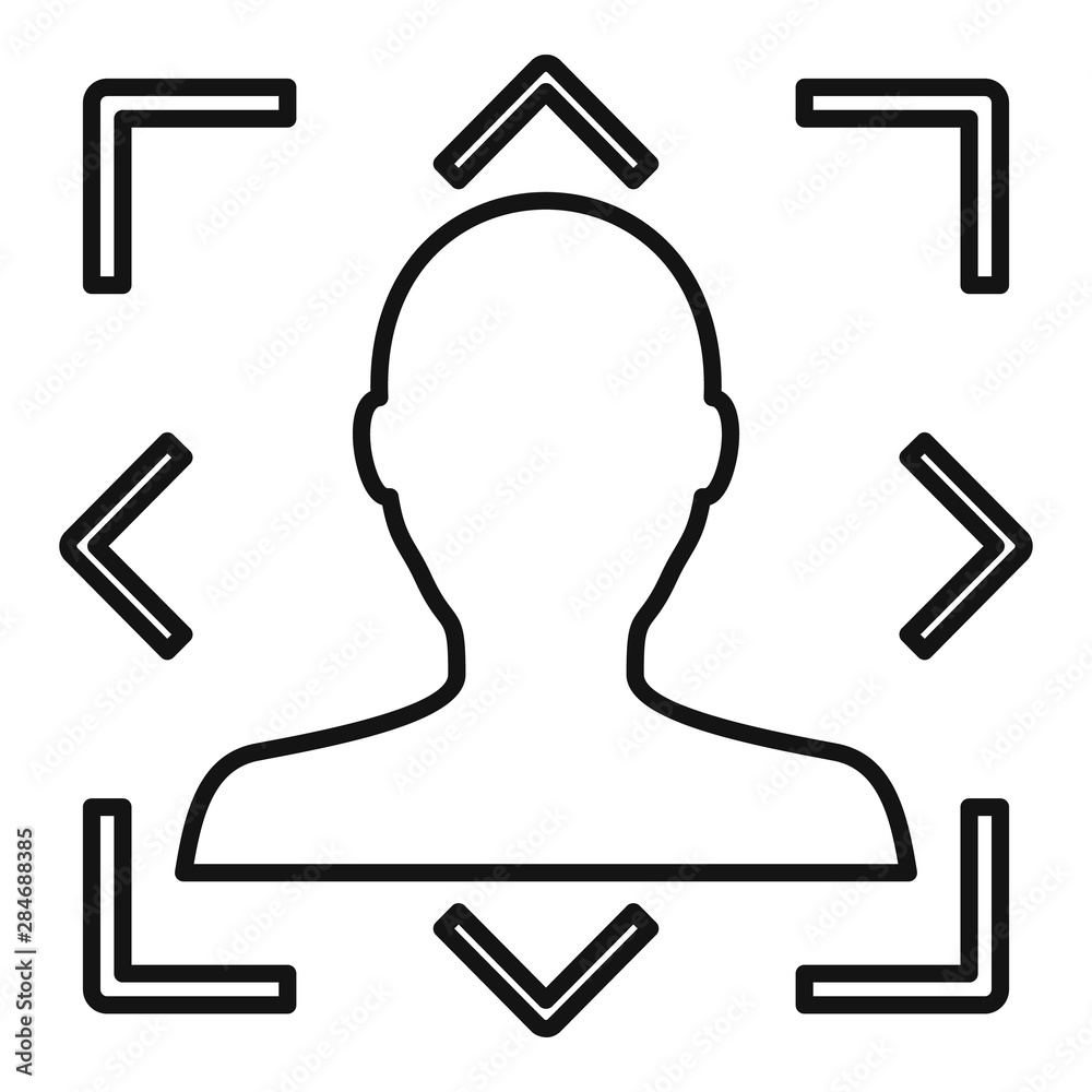 Poster modern face recognition icon. outline modern face recognition vector icon for web design isolated on