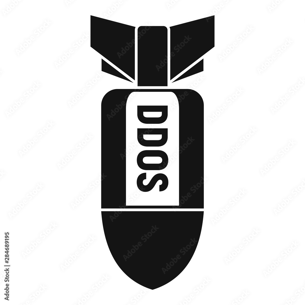 Poster dos hacker bomb icon. simple illustration of dos hacker bomb vector icon for web design isolated on 