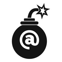 Mail bomb icon. Simple illustration of mail bomb vector icon for web design isolated on white background