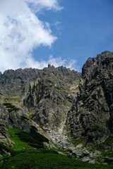 Beautiful High Tatras mountains landscape in  Slovakia near city Old Smokovec. sunny summer day