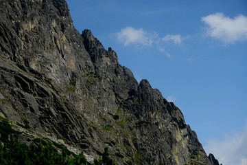 Beautiful High Tatras mountains landscape in  Slovakia near city Old Smokovec. sunny summer day