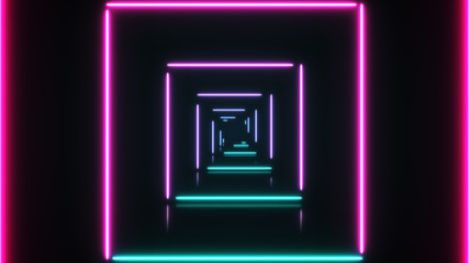 Abstract background with neon squares.