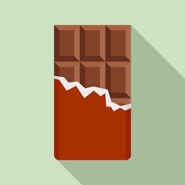 Chocolate Bar Icon. Flat Illustration Of Chocolate Bar Vector Icon For Web Design