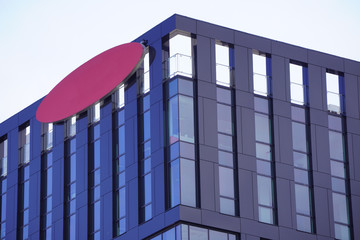 modern building of glass and concrete, skyscrapers. office space. a lot of light in the workplace