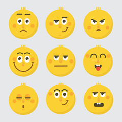Emoticon vector illustration. Emoticon face. Different emotions collection.