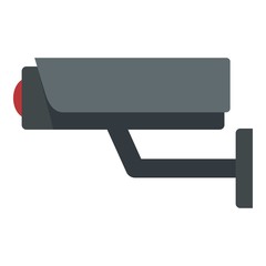 Security camera icon. Flat illustration of security camera vector icon for web design