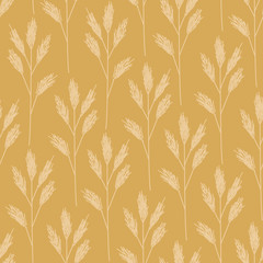 Vector Gold Yellow Abstract Grass Repeat Pattern