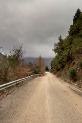 Road in the mountains (mountain Nafpaktia, western Greece)