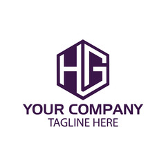 Letter HG stock logo, HG initial., flat design. HG monogram	