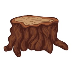 Brown tree stump icon. Cartoon of brown tree stump vector icon for web design isolated on white background