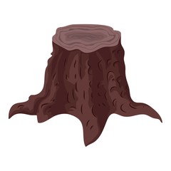 Forest tree stump icon. Cartoon of forest tree stump vector icon for web design isolated on white background