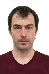 Studio Shot of Spanish Beard  Man looking at the Camera