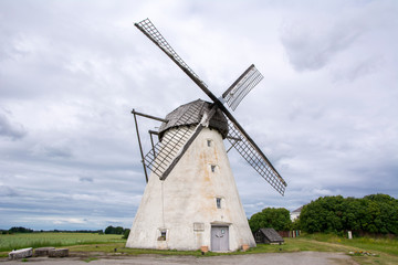 Fototapeta na wymiar View of Seidla manor windmill, Estonia