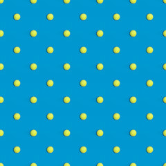 Big tennis ball on blue background